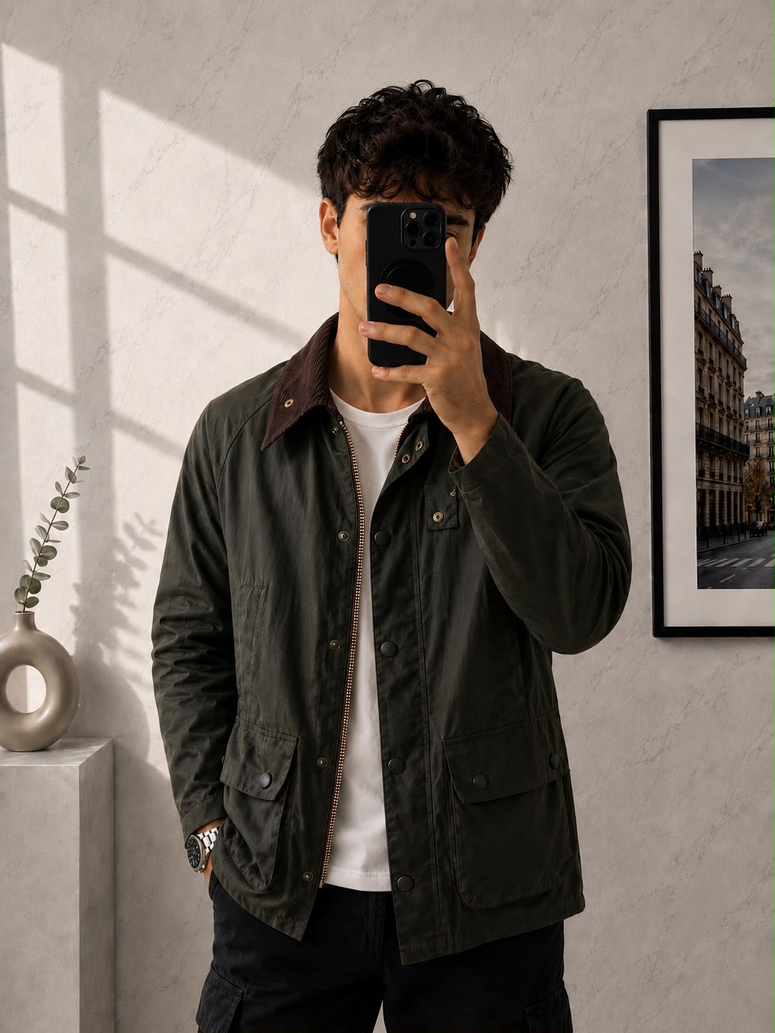 Barbour Bedale A100 Vintage – Wax Jacket Olive C40 / 102 cm