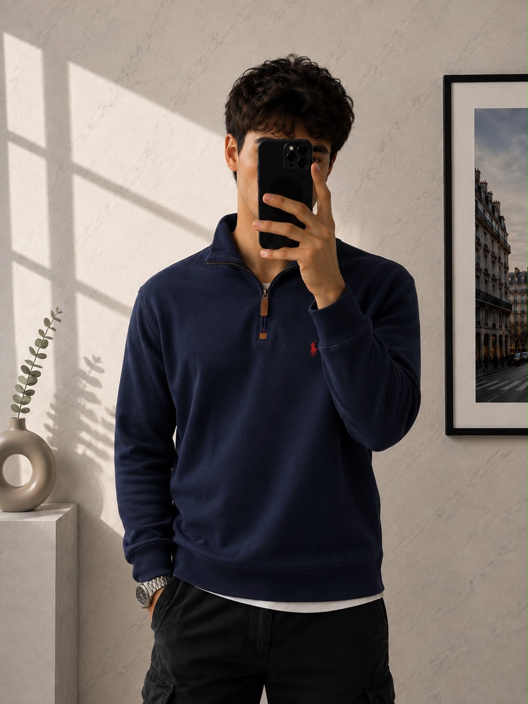 Polo Ralph Lauren Half Zip Blu Navy – Taglia XL