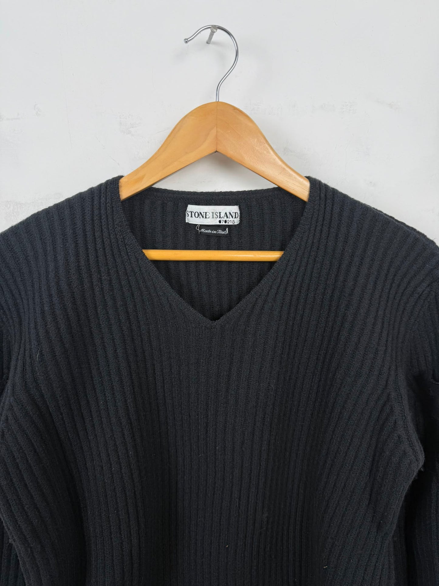 Stone Island Maglione in Lana a Coste – Nero
