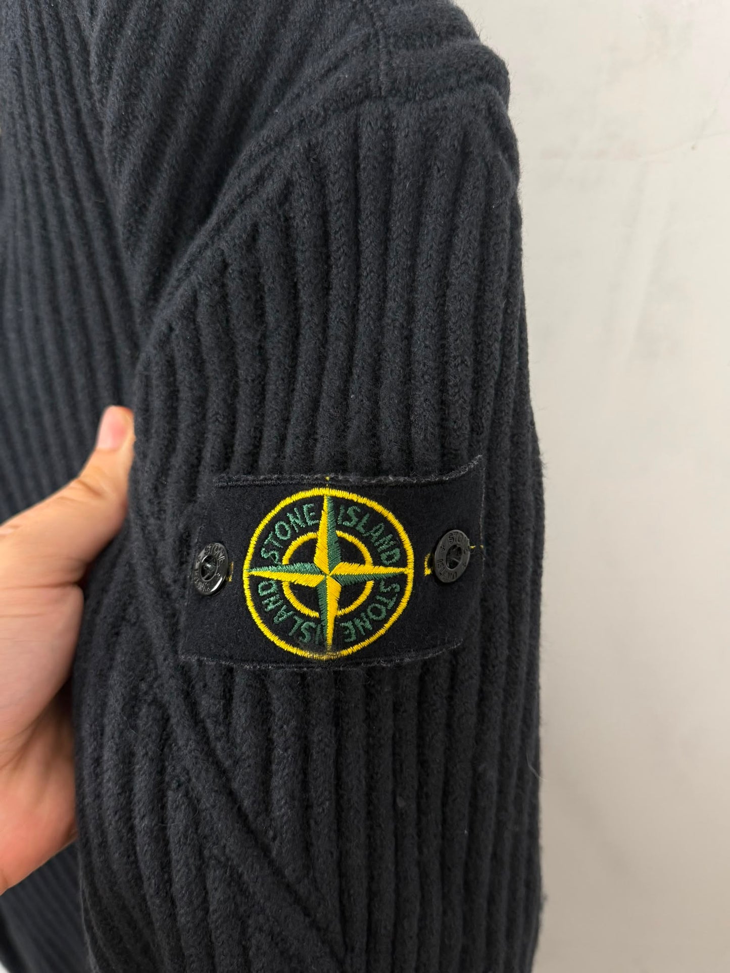 Stone Island Maglione in Lana a Coste – Nero