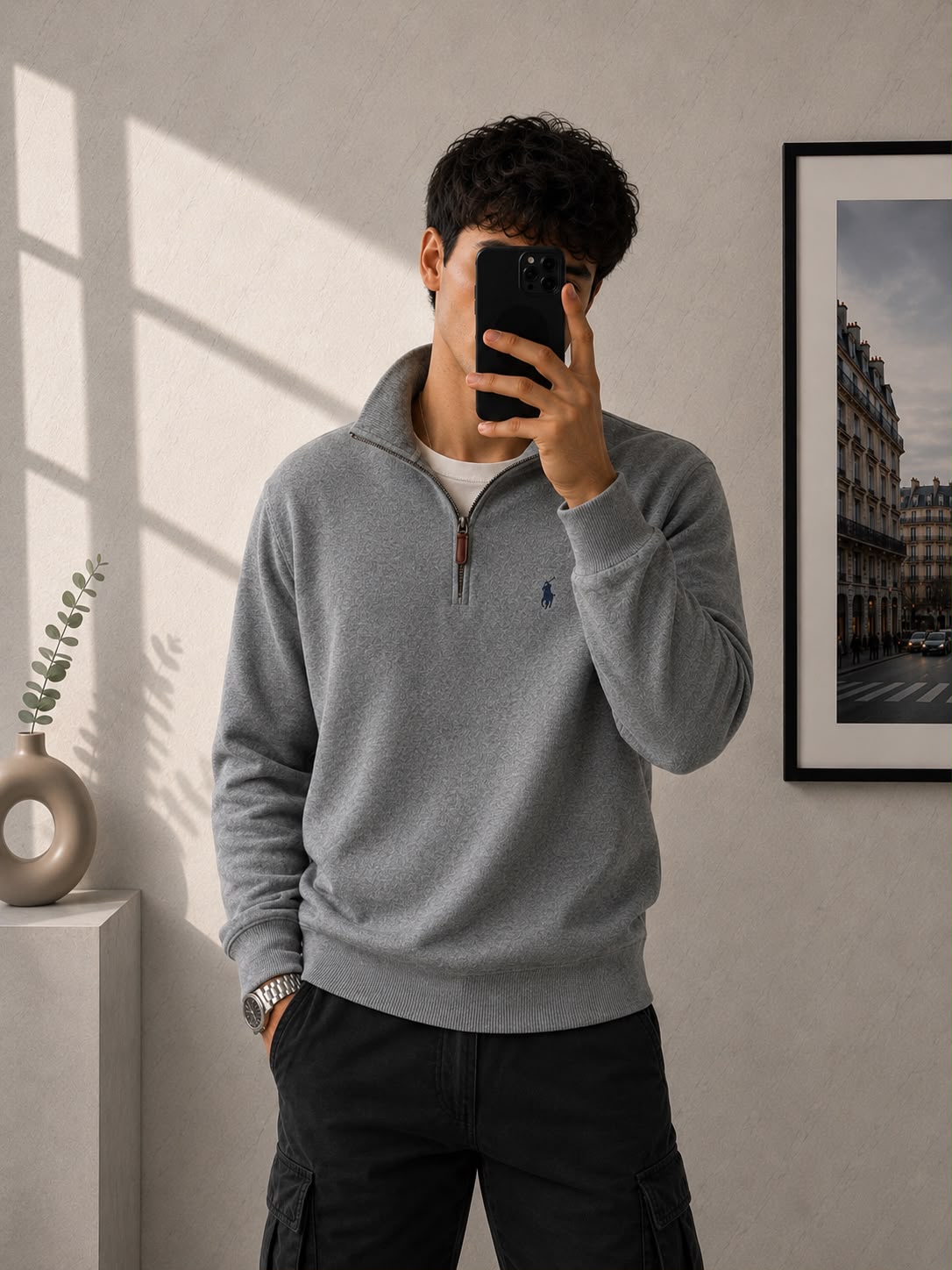 Polo Ralph Lauren Half Zip Grigio – Taglia M