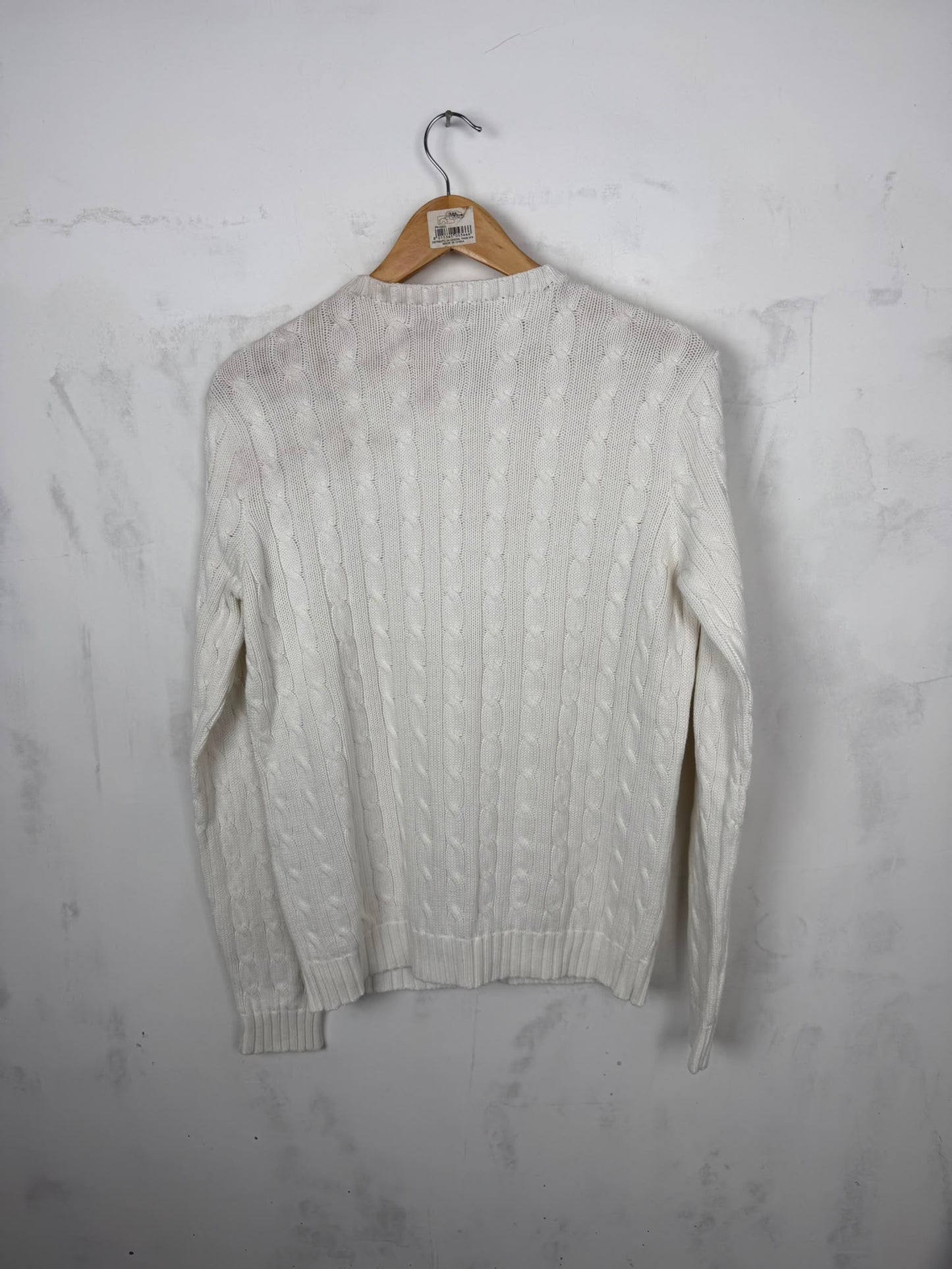 Ralph Lauren Cable Knit Bianco Panna – Taglia L