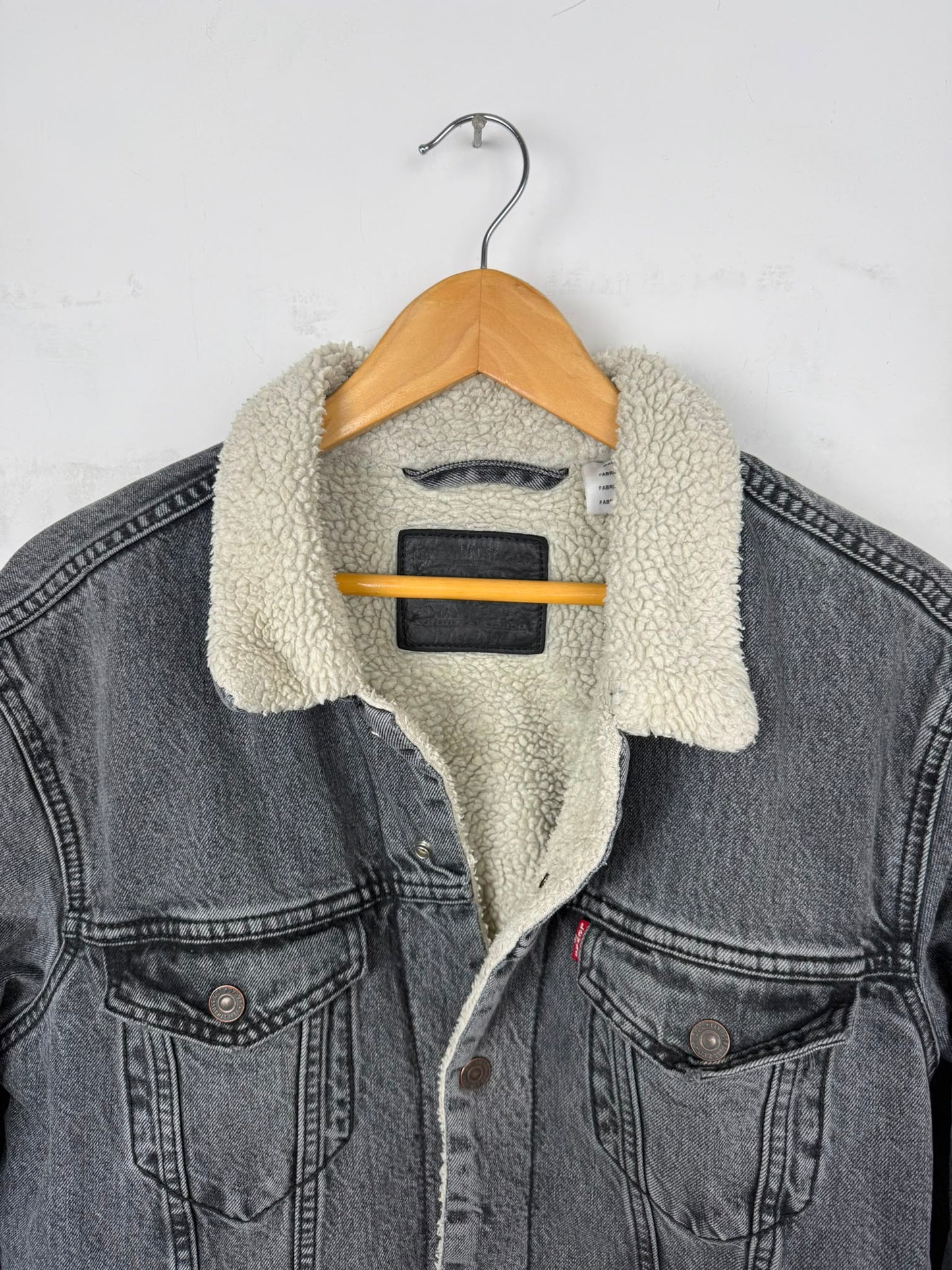 Levi’s Sherpa Denim Jacket Grigio Washed – Taglia L