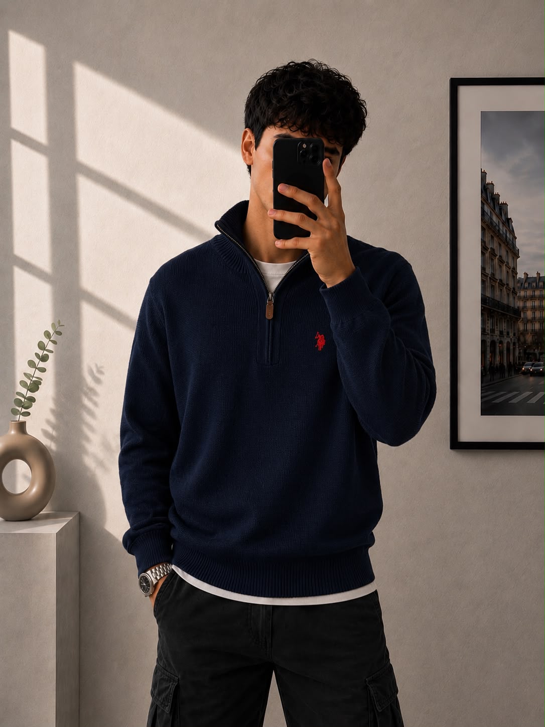 U.S. Polo Assn. Half-Zip Pullover Blu Navy – Taglia XL