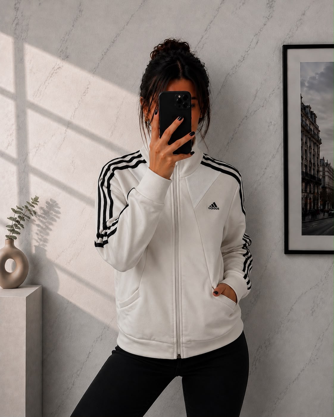 Adidas Track Jacket Vintage Bianca – Taglia M