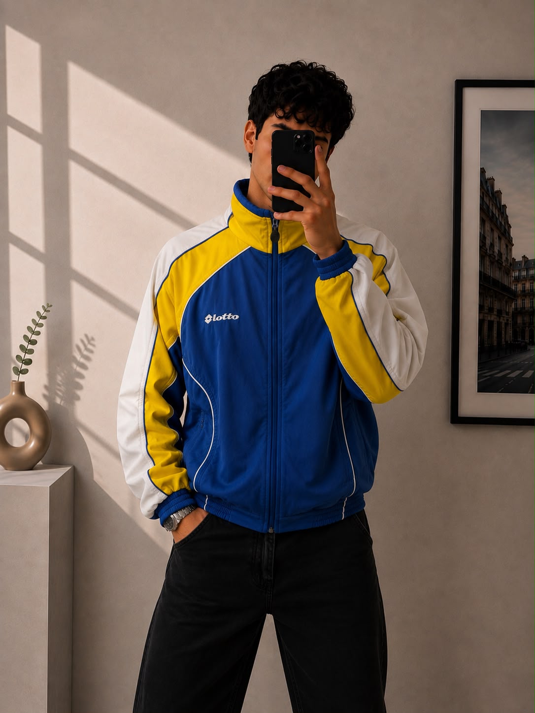 Lotto Track Jacket Vintage Blu/Giallo – Taglia M