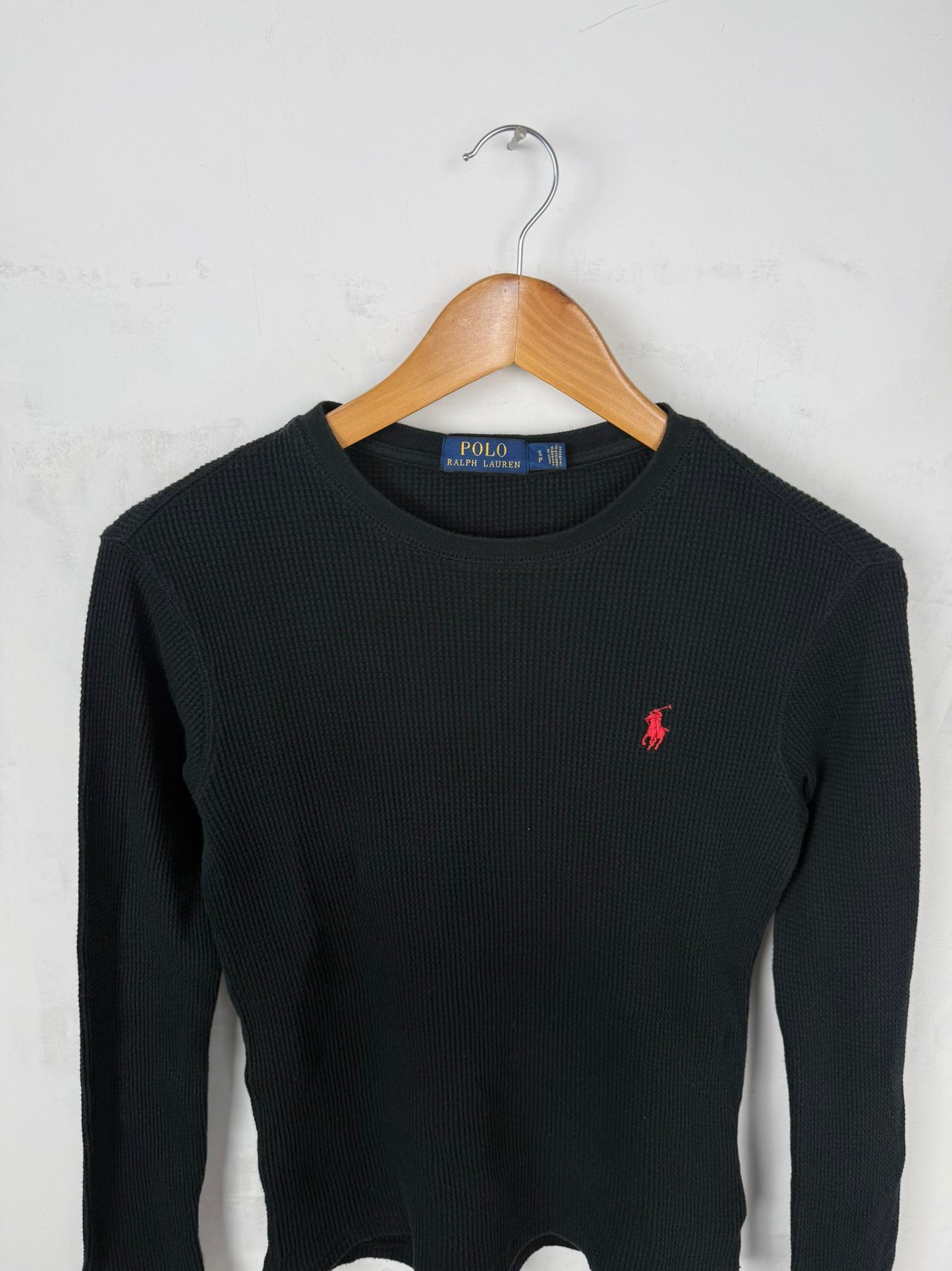 Polo Ralph Lauren Maglia Leggera Nera Waffle – Taglia S Regular