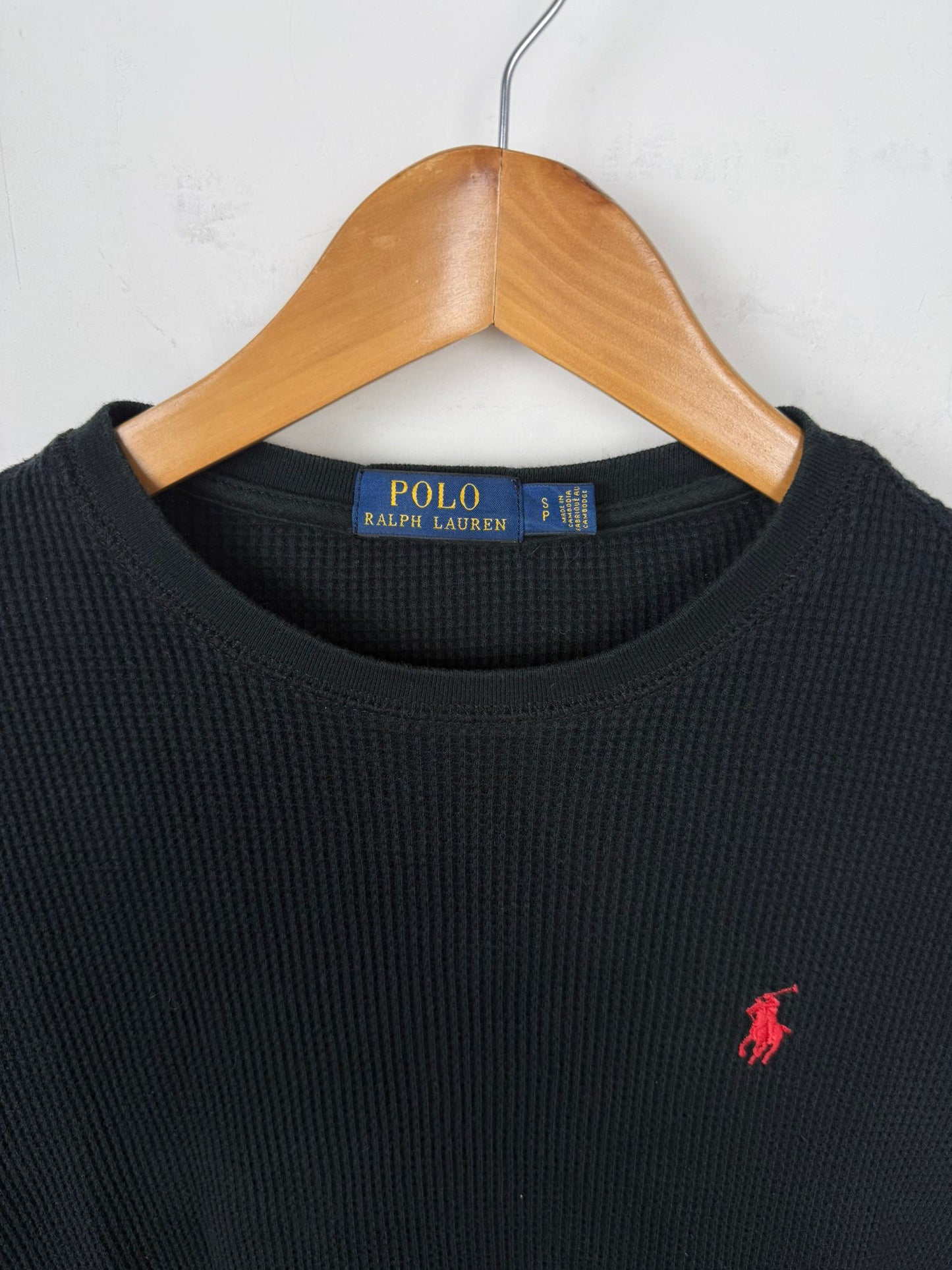 Polo Ralph Lauren Maglia Leggera Nera Waffle – Taglia S Regular