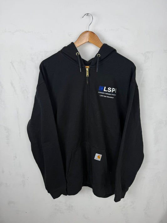 Carhartt Hoodie Zip Nera LSPI – XL Oversize