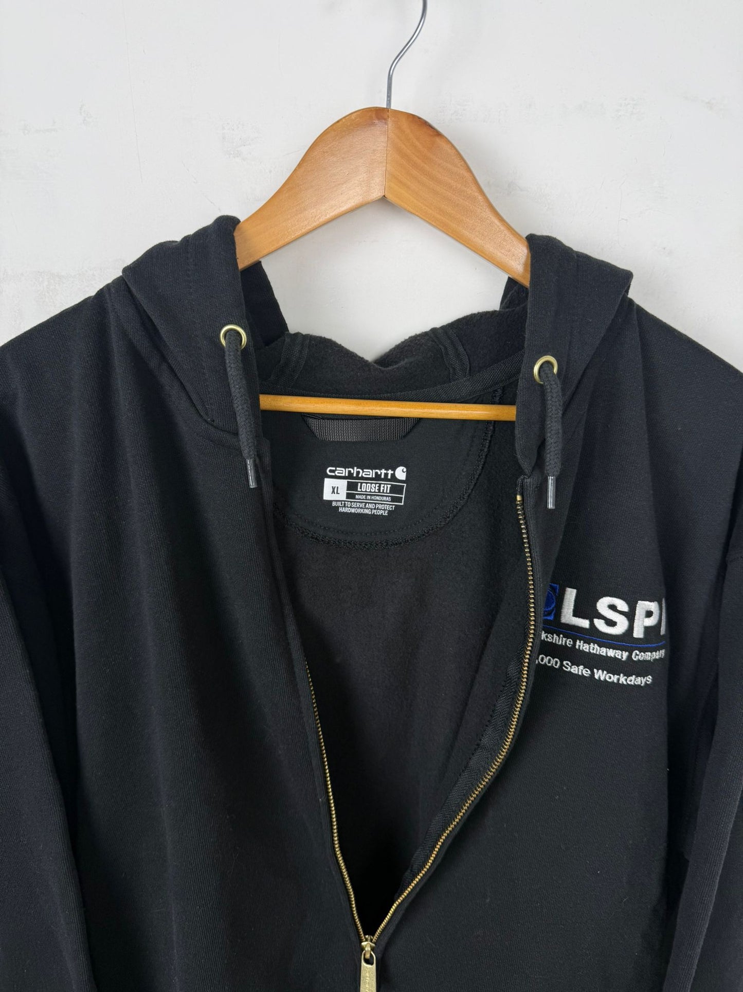 Carhartt Hoodie Zip Nera LSPI – XL Oversize