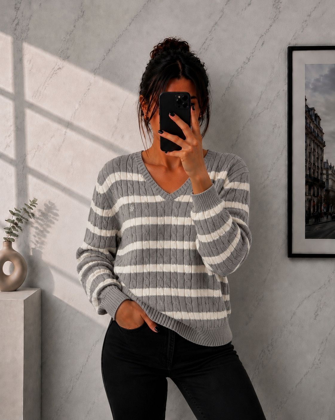 Lauren Ralph Lauren Maglione Cable Knit Grigio – L