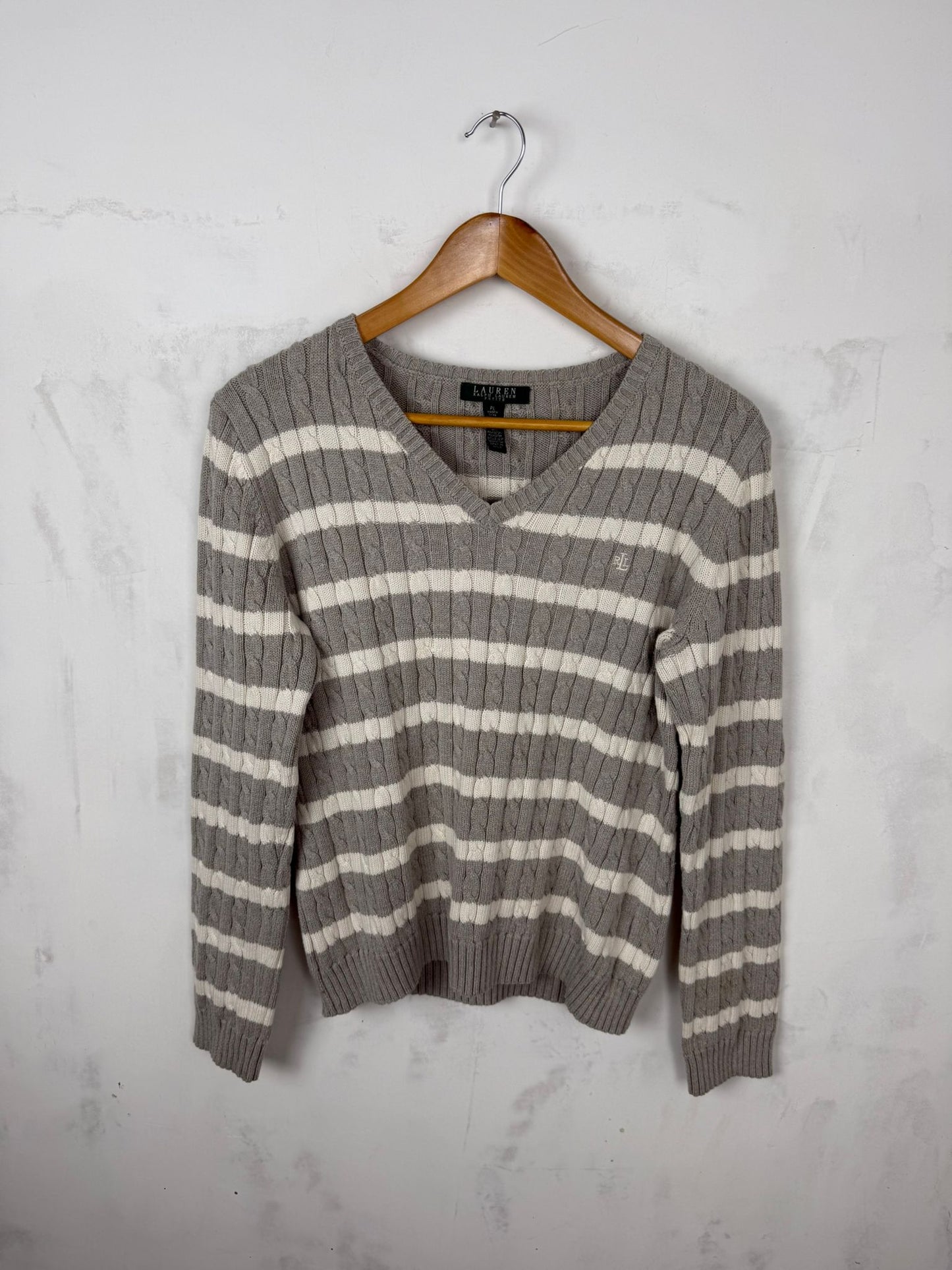Lauren Ralph Lauren Maglione Cable Knit Grigio – L