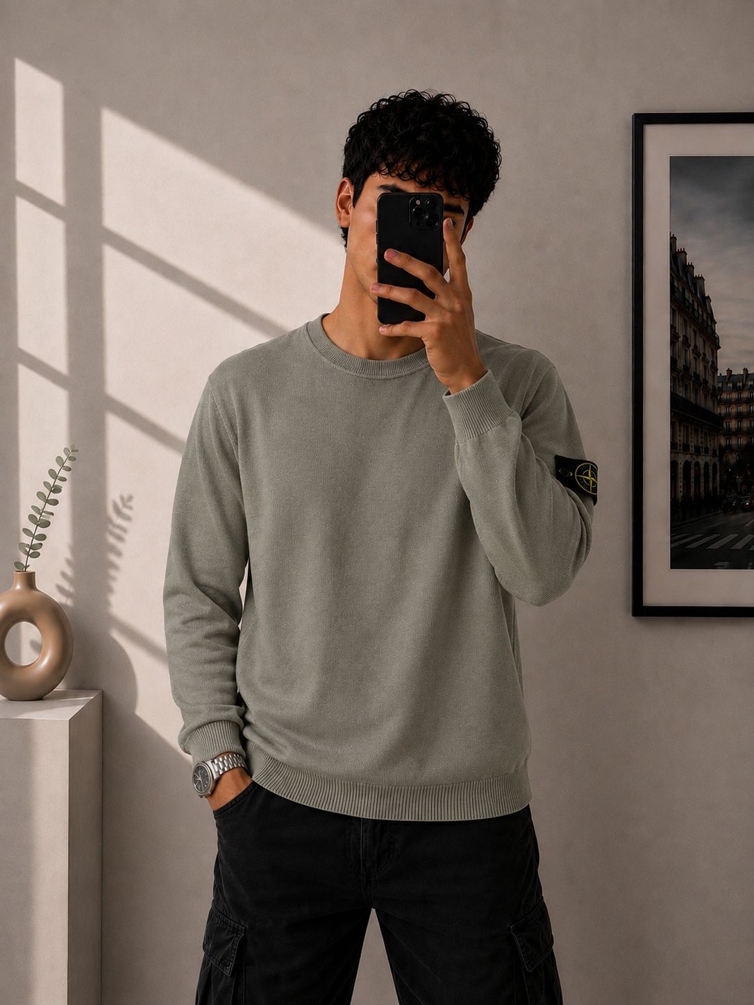 Stone Island Maglione Girocollo Grigio Verde – L