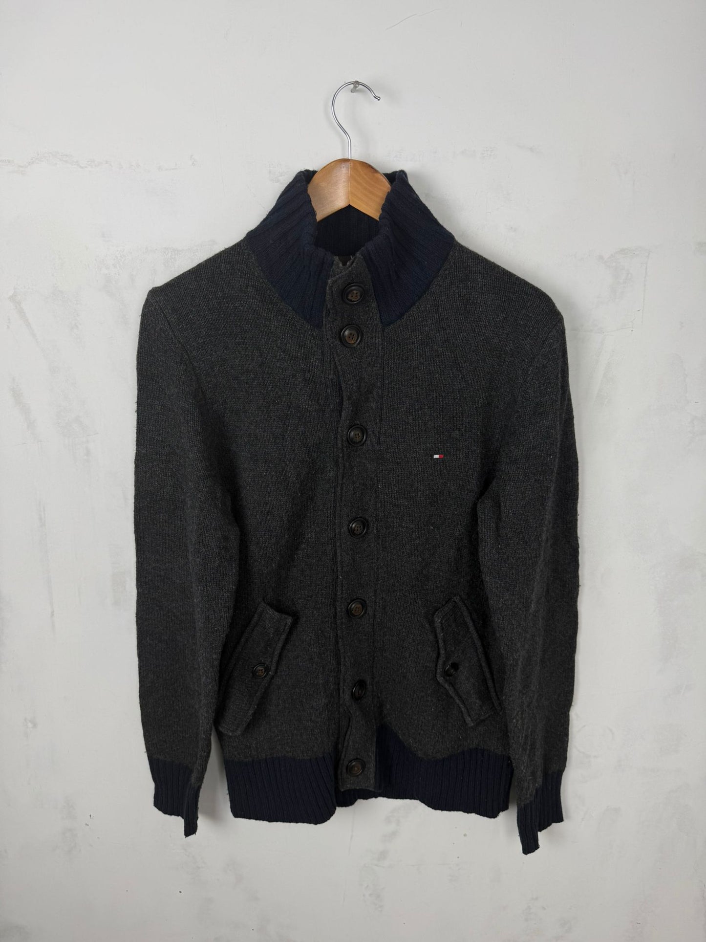 Tommy Hilfiger Cardigan in Lana Grigio Scuro – S