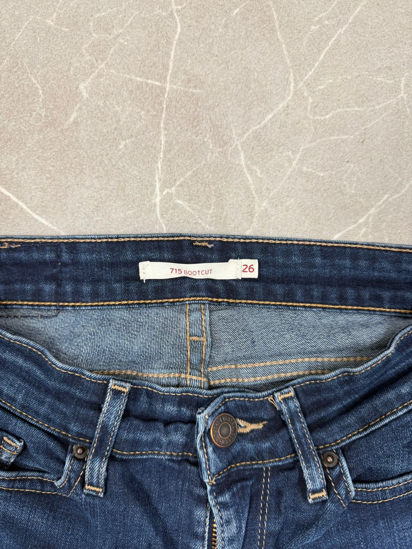 Levi’s 715 Bootcut Jeans Donna Blu – W26 L32 – Taglia Italiana IT 40