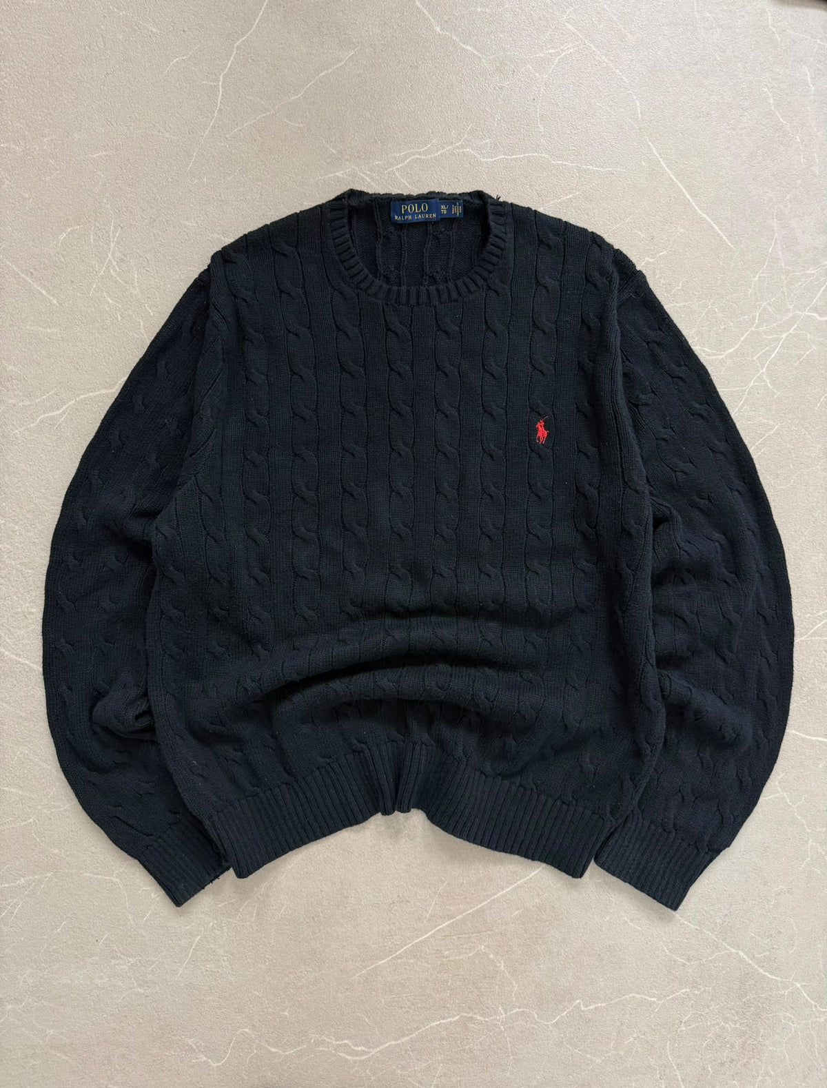 Polo Ralph Lauren Maglione Cable Knit Nero – XL