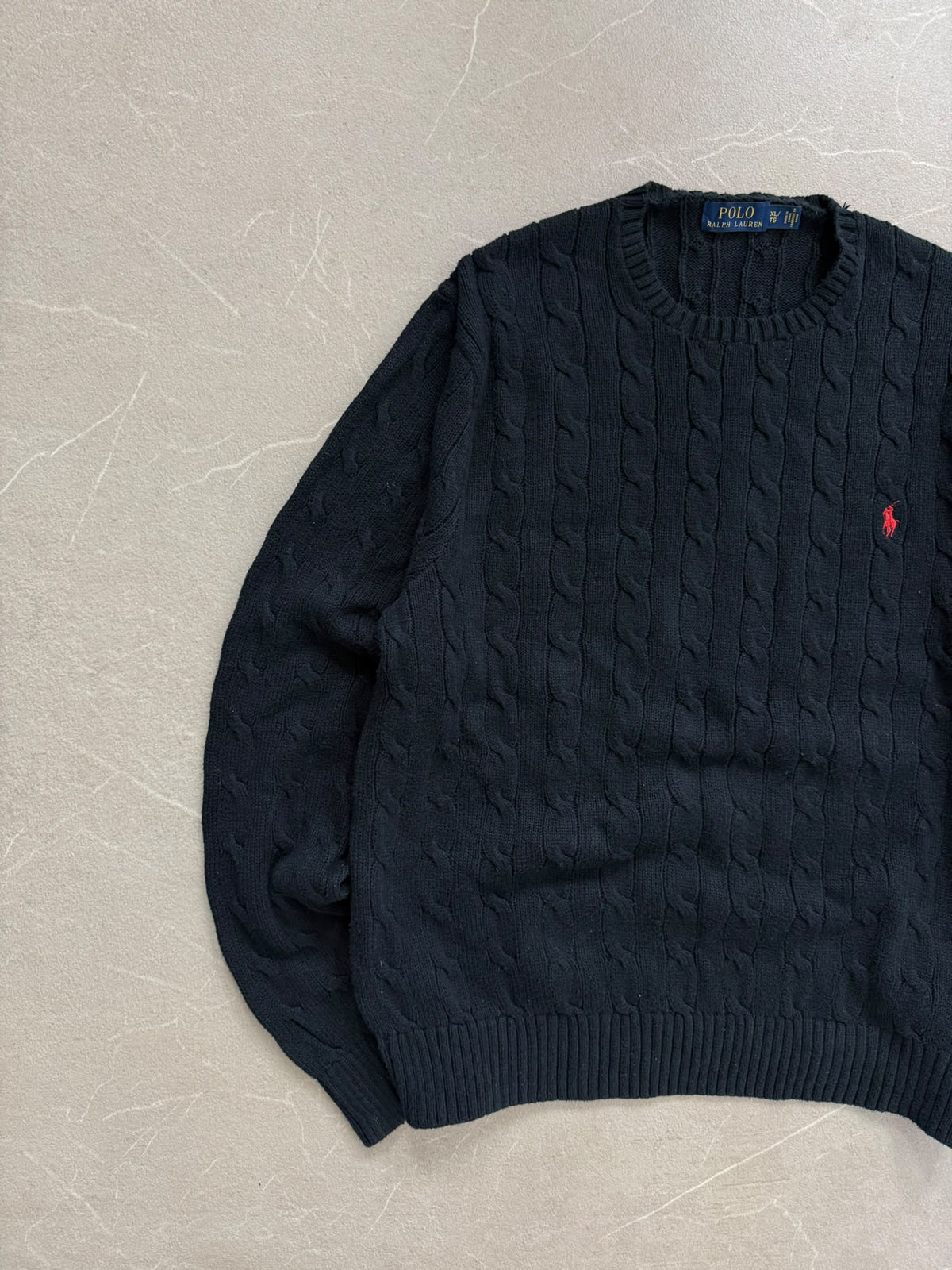 Polo Ralph Lauren Maglione Cable Knit Nero – XL