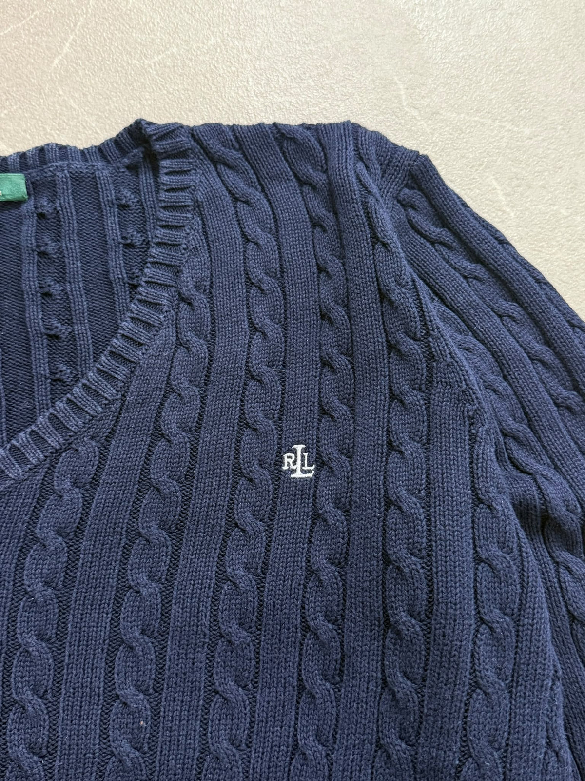 Lauren Ralph Lauren Maglione in Cotone Cable Knit Navy - Taglia L