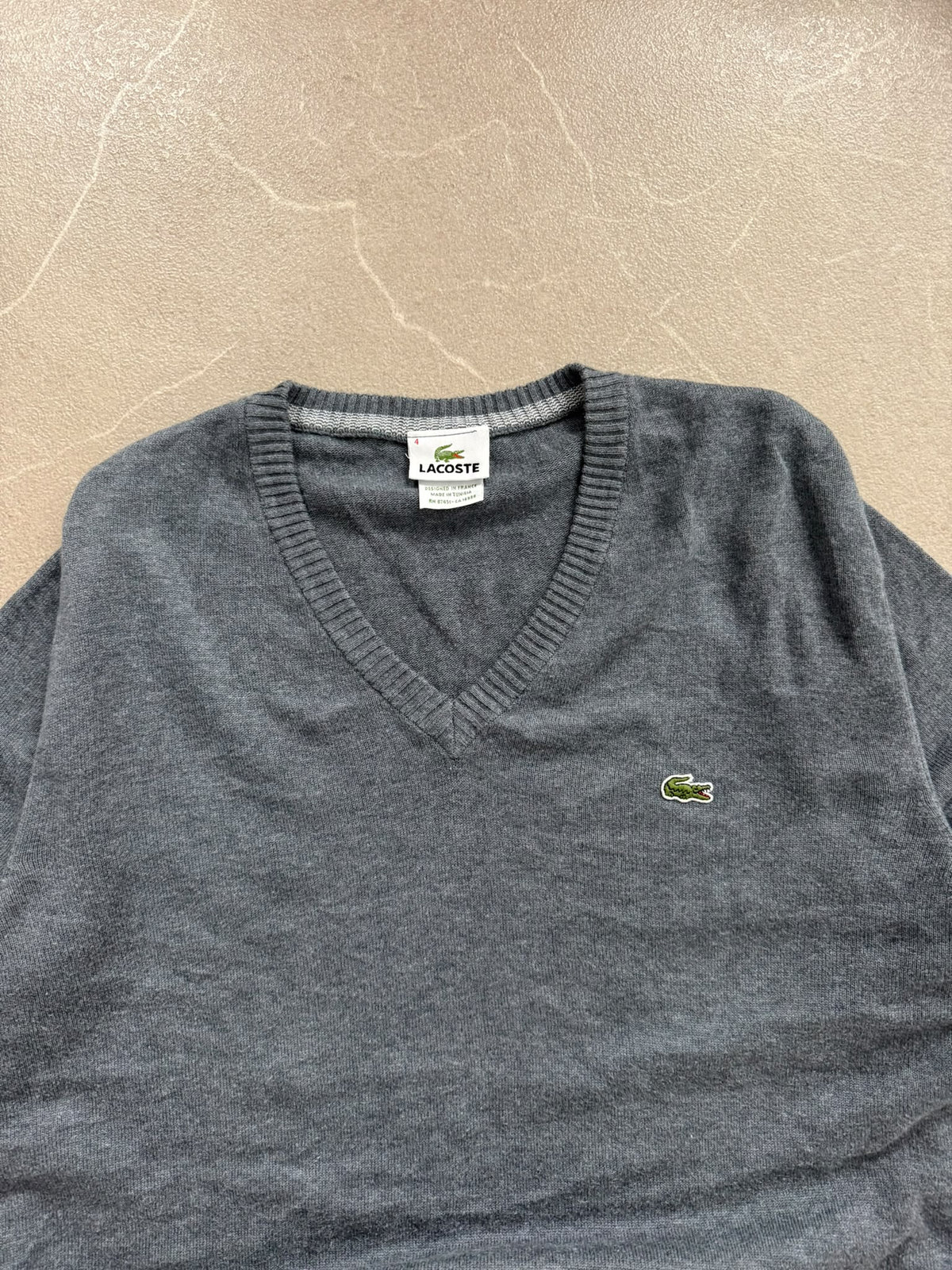 Lacoste Maglione Scollo a V Grigio – Taglia M