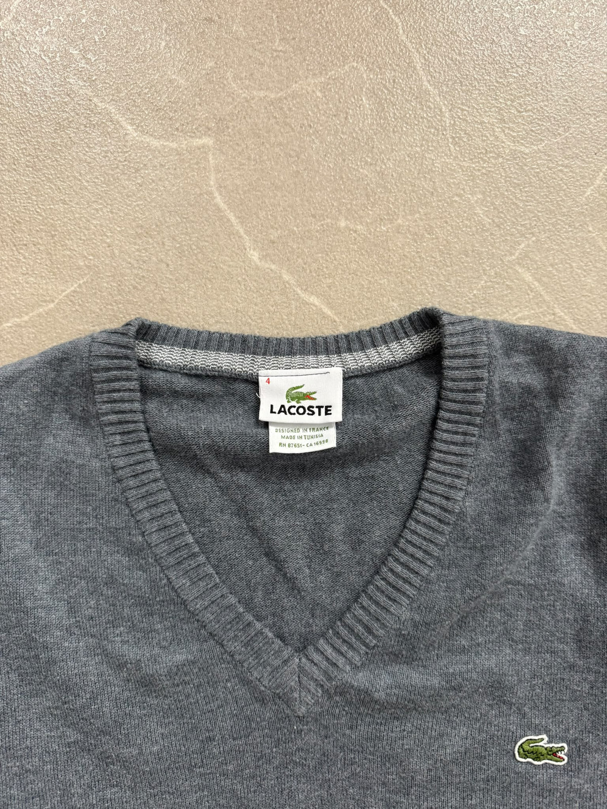 Lacoste Maglione Scollo a V Grigio – Taglia M