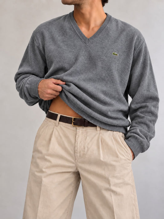Lacoste Maglione Scollo a V Grigio – Taglia M