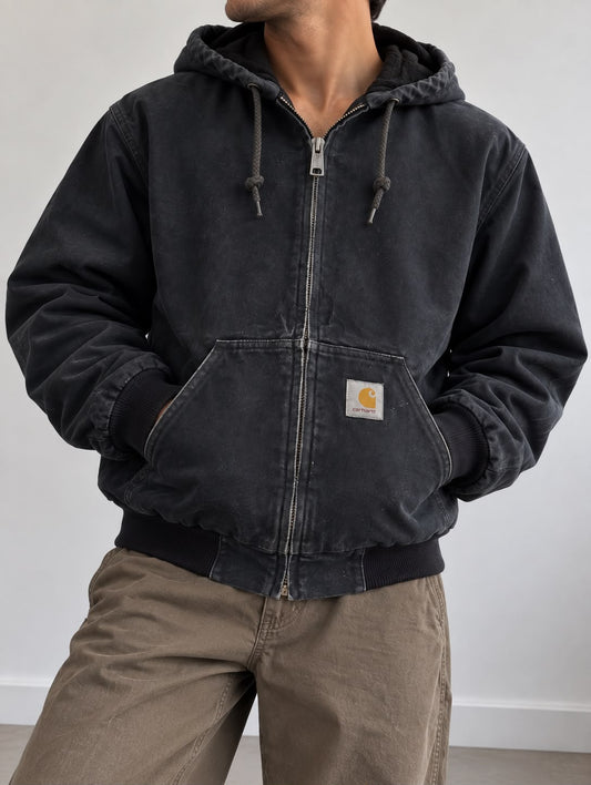 Carhartt Active Jacket Blu Navy Vintage – Workwear con Cappuccio e Thinsulate – Taglia S