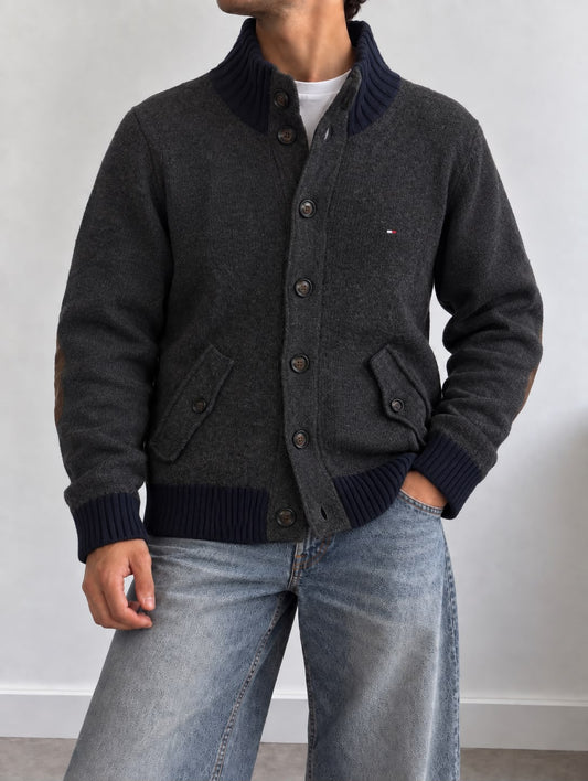 Tommy Hilfiger Cardigan in Lana Grigio Scuro – S