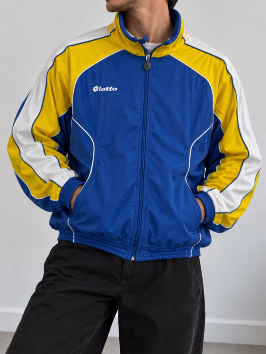 Lotto Track Jacket Vintage Blu/Giallo – Taglia M